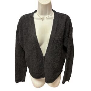 Eileen Fisher Organic Cotton Textured Open Front Cropped Cardigan XS 🌼